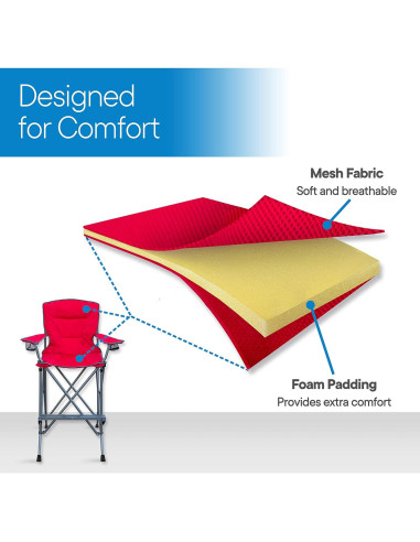 Silla Plegable Extra Alta RMS - 78.74 cm - Portátil con Reposapiés