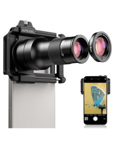 Kit de Lentes para Cámara de Teléfono Ojo Maligno 2 en 1 Telefoto 6X y Macro 150mm