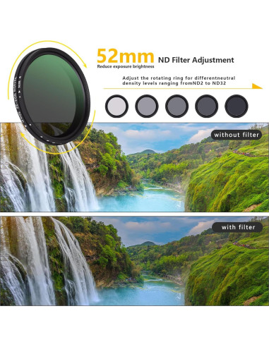 Filtro ND Variable Boysinglens 52MM ND2-32 para Teléfonos