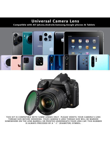 Filtro ND Variable Boysinglens 52MM ND2-32 para Teléfonos