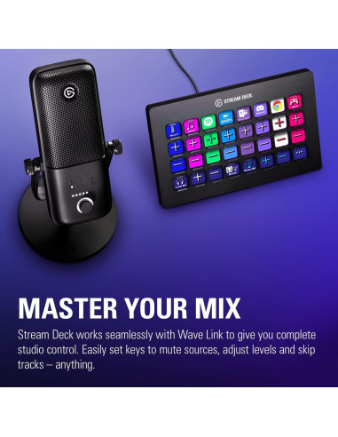 Micrófono USB Elgato Wave:3 Cardioide 24 bits/96kHz Negro