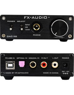 Amplificador DAC FX-Audio X6 24Bit 96KHz USB Coaxial Óptico 2