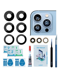 2 Juegos Cristal Lente Cámara Trasera iPhone 13 Pro/Pro Max