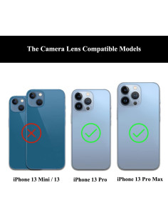 2 Juegos Cristal Lente Cámara Trasera iPhone 13 Pro/Pro Max 2