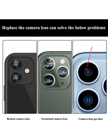 2 Juegos Cristal Lente Cámara Trasera iPhone 13 Pro/Pro Max