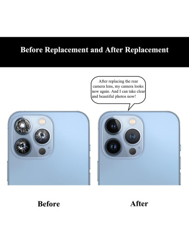 2 Juegos Cristal Lente Cámara Trasera iPhone 13 Pro/Pro Max