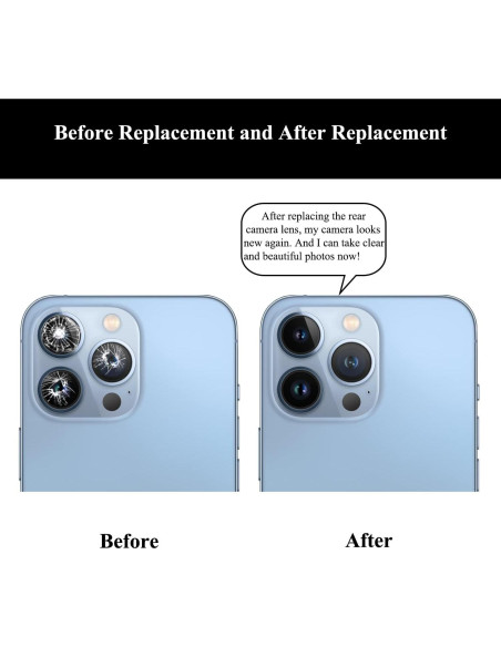 2 Juegos Cristal Lente Cámara Trasera iPhone 13 Pro/Pro Max
