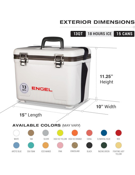 Cooler ENGEL 13qt Hermético a Prueba de Fugas - 12.3L