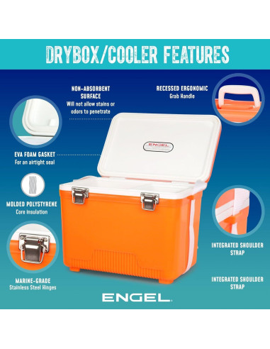 Cooler ENGEL 13qt Hermético a Prueba de Fugas - 12.3L
