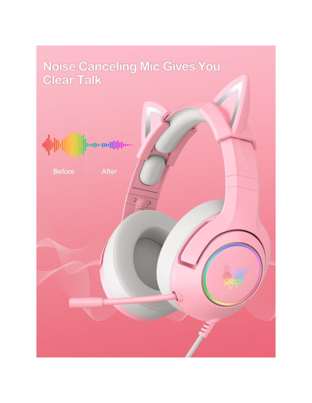 Auriculares de Juego PHNIXGAM K9 Rosa con Sonido Surround