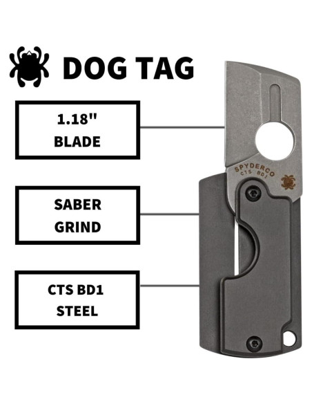 Cuchillo Plegable Spyderco Dog Tag Gen 4 Aluminio 3.0 cm
