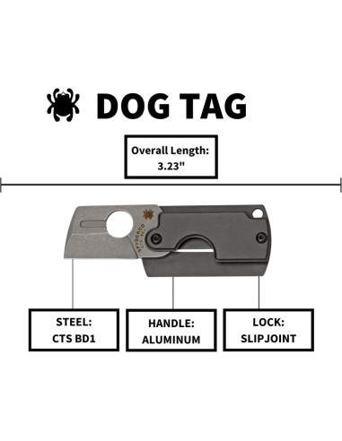 Cuchillo Plegable Spyderco Dog Tag Gen 4 Aluminio 3.0 cm