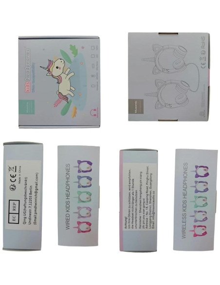 Auriculares Bluetooth Inalámbricos Yusonic Unicornio Azul 15h