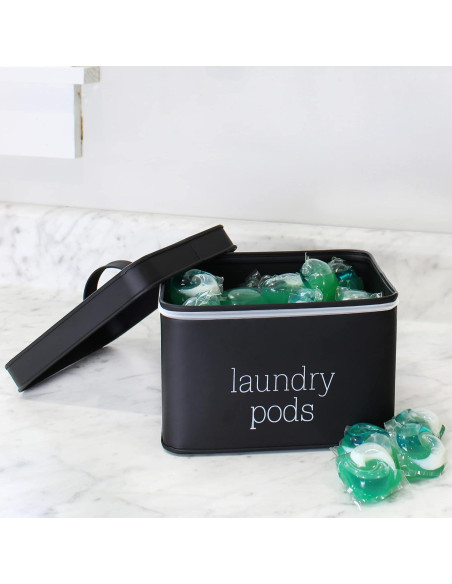 Contenedor de cápulas de lavandería AuldHome Design Negro 2.6L