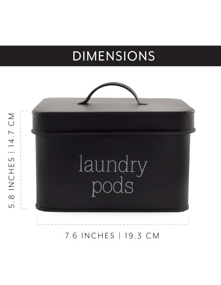 Contenedor de cápulas de lavandería AuldHome Design Negro 2.6L