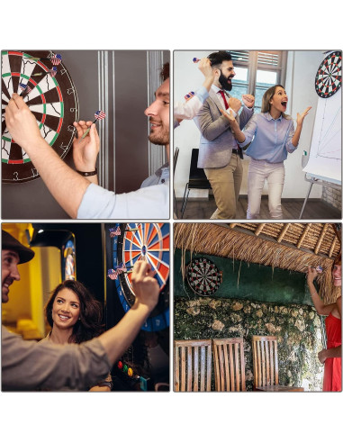 Dardos de Punta de Acero Ohuhu - Juego Profesional 12 Pcs