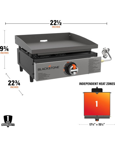Plancha de Mesa Blackstone 17" Acero Inoxidable Portátil