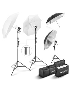 Kit de Iluminación Fotográfica NEEWER 600W con 3 Bombillas LED
