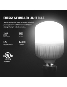 Kit de Iluminación Fotográfica NEEWER 600W con 3 Bombillas LED 2