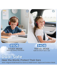 Auriculares Acer Hk03 para Niños con Cable 85dB Negro Rojo 2