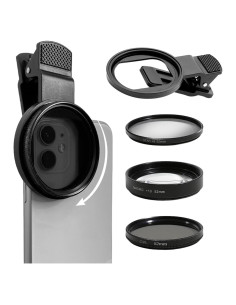 Filtro de Lente 3 en 1 EMVANV para Teléfono 52mm CPL Macro Estrella