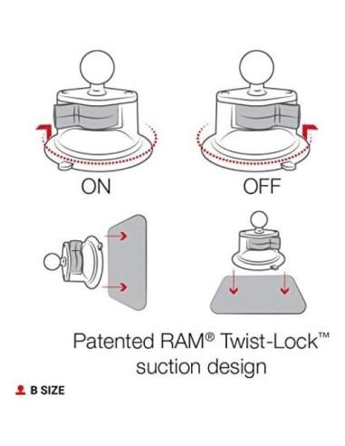 Base de Ventosa RAM MOUNTS RAP-B-224-1U 8.38 cm para Parabrisas