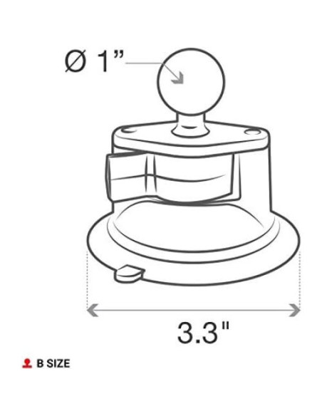 Base de Ventosa RAM MOUNTS RAP-B-224-1U 8.38 cm para Parabrisas