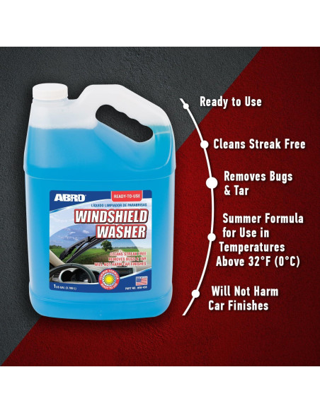 Líquido Limpiaparabrisas ABRO 3.78L Listo para Usar 2-en-1