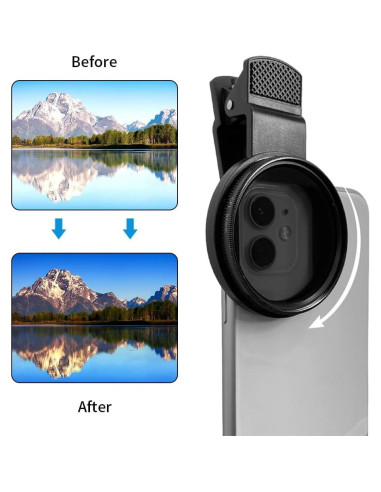 Filtro de Lente 3 en 1 EMVANV para Teléfono 52mm CPL Macro Estrella