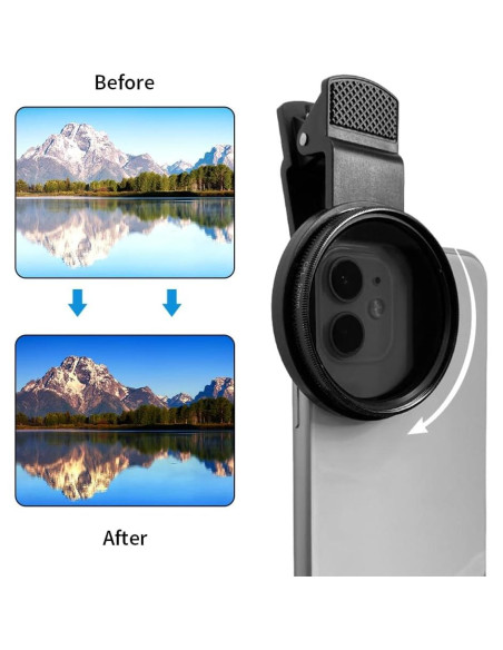 Filtro de Lente 3 en 1 EMVANV para Teléfono 52mm CPL Macro Estrella