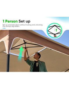 Carpa Plegable Quictent 12x12 ft Impermeable con Sombra Extra 2