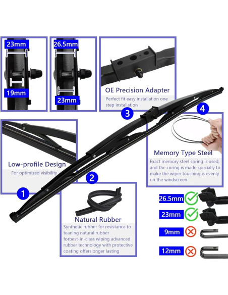 Limpiaparabrisas RV MYEONGD 40" Alta Resistencia + 20 Tabletas