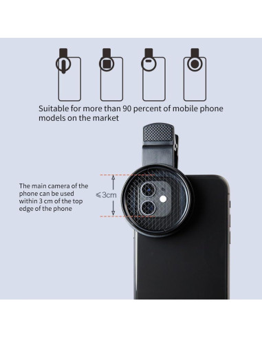 Filtro de Lente 3 en 1 EMVANV para Teléfono 52mm CPL Macro Estrella