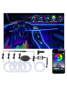 Luces LED de tira Fimker 5 en 1 RGB para coche con control app