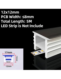 Canal LED de Silicona KSDLMPA 5M Flexible Recesado 12x12mm 2