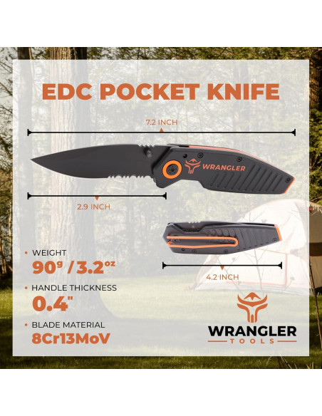 Cuchillos de Bolsillo Compactos Wrangler Tools 2-Pack EDC