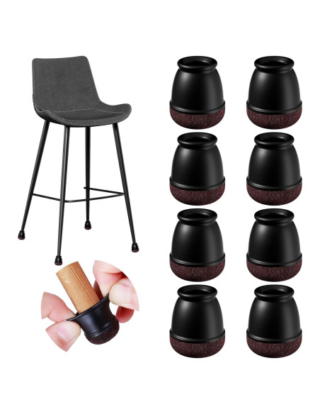 8 Protectores de Suelo para Patas de Sillas GAGUIUP - Negro