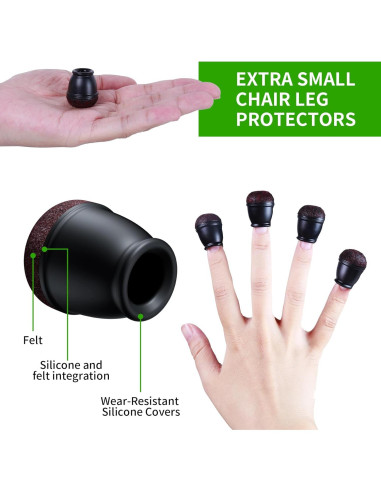 8 Protectores de Suelo para Patas de Sillas GAGUIUP - Negro