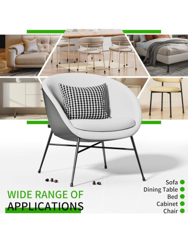 8 Protectores de Suelo para Patas de Sillas GAGUIUP - Negro