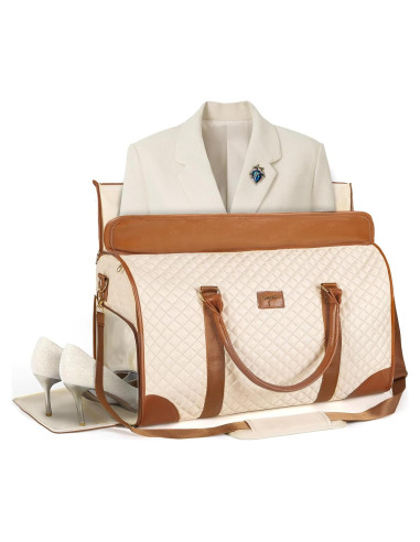 Bolsa Duffle Convertible Jenni 3 en 1 45L Beige con Compartimento para Zapatos