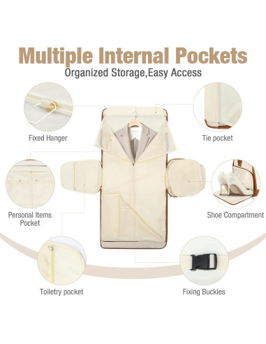 Bolsa Duffle Convertible Jenni 3 en 1 45L Beige con Compartimento para Zapatos