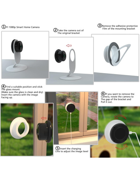 Soporte de Ventana Teccle para Cámara Yi Home - Paquete de 2