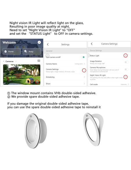 Soporte de Ventana Teccle para Cámara Yi Home - Paquete de 2