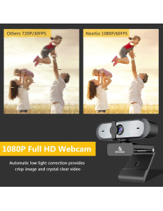 Cámara Web NexiGo N660P 1080P 60FPS con Micrófono y Privacidad 2