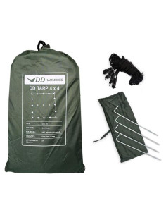 DD Hammocks Tarp 4x4 Verde Oliva - Lona Impermeable 4m x 4m