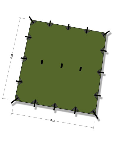 DD Hammocks Tarp 4x4 Verde Oliva - Lona Impermeable 4m x 4m