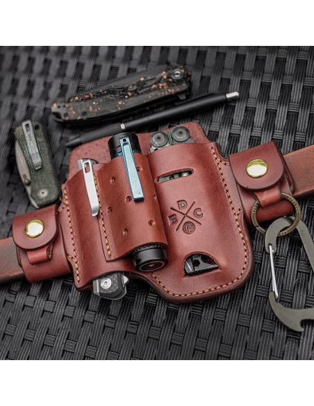Funda de Cuero EDC 1791 para Multiherramienta y Linterna