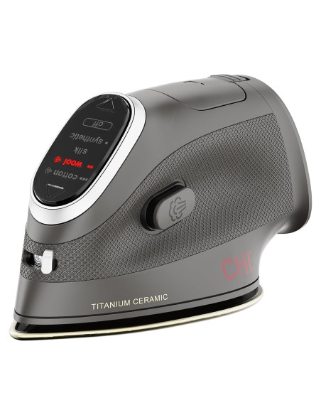 Plancha Mini de Vapor CHI 1000W Cerámica Titanio Negro