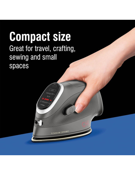Plancha Mini de Vapor CHI 1000W Cerámica Titanio Negro