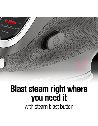 Plancha Mini de Vapor CHI 1000W Cerámica Titanio Negro